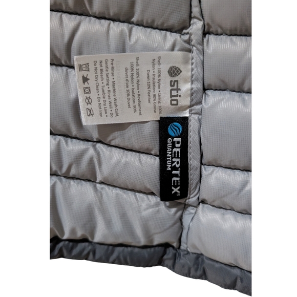 Stio Pinion Down Vest with Cisco and ONEX logos Women's L - Magnet Gray - Picture 9 of 9